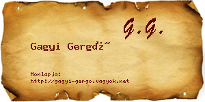 Gagyi Gergő névjegykártya